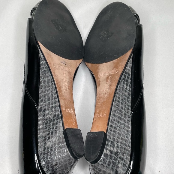 Cole Haan Women's Darleen Black Leather Open Toe Heels Size 6.5 AA (Narrow) - Picture 12 of 13